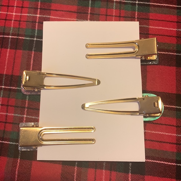 Handmade sparkle glitter resin 4 piece barrette hair clip set - Picture 8 of 8